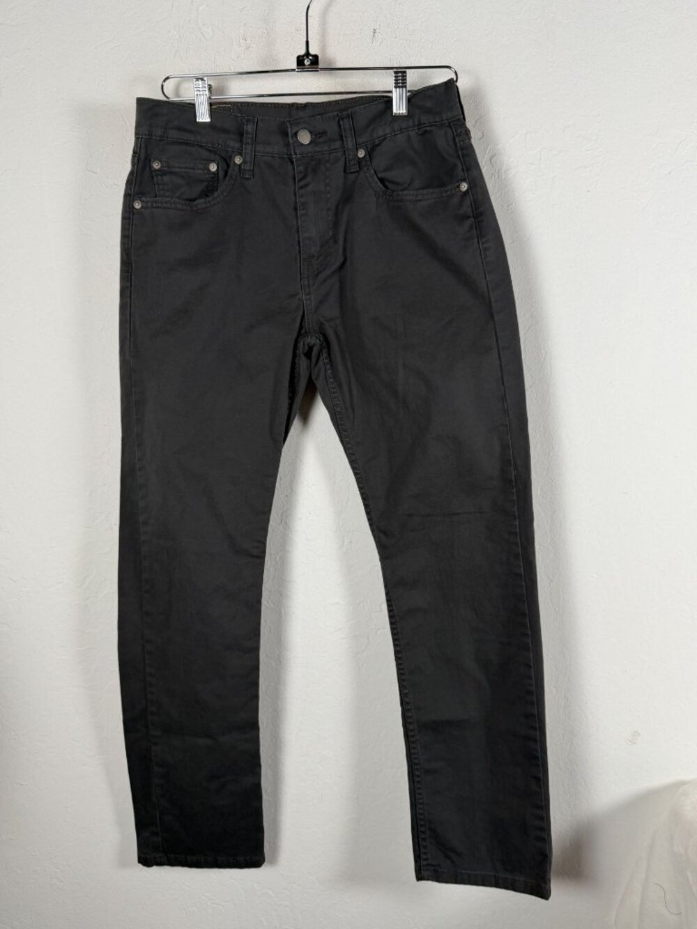 Levi's 502 Mens Black Taper Jeans Size W29 L30 Stretch Cotton Stretch Mid-Rise